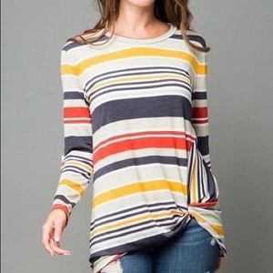 🛍Boutique Liquidation- Stripped Top- reg &plus